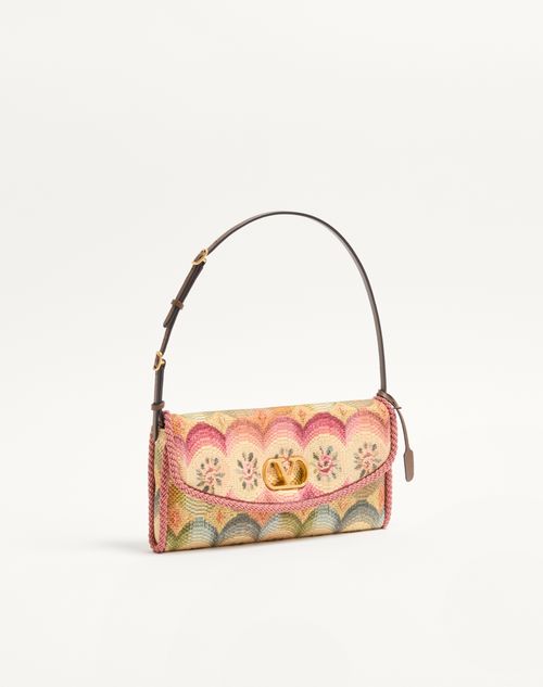 Valentino Garavani - Valentino Garavani Devain Small Shoulder Bag In Jacquard Apres L'hiver Fabric - Multicolour - Woman - Shoulder Bags